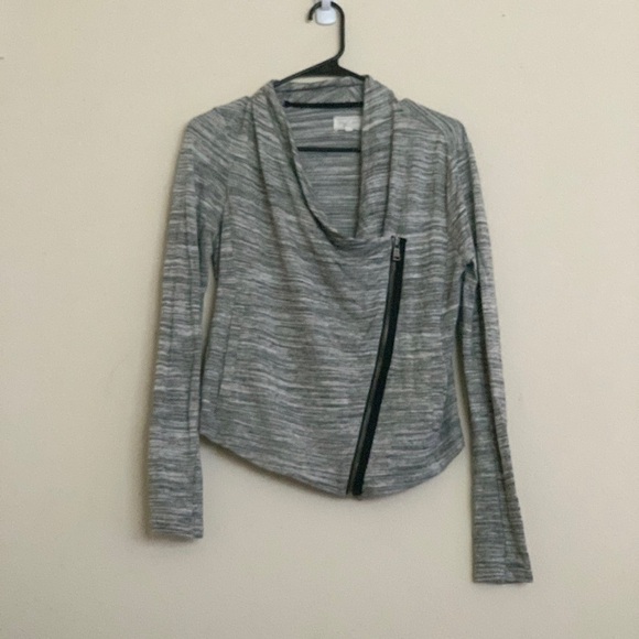 🛍️4/$20🛍️Lou & Grey SS Asymmetrical Zip Moto Sweater Jacket - Picture 2 of 8